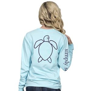 SIMPLY SOUTHERN teal long sleeve turtle shirt